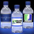 12 oz. Custom Label Spring Water w/Blue Flat Cap - Clear Bottle